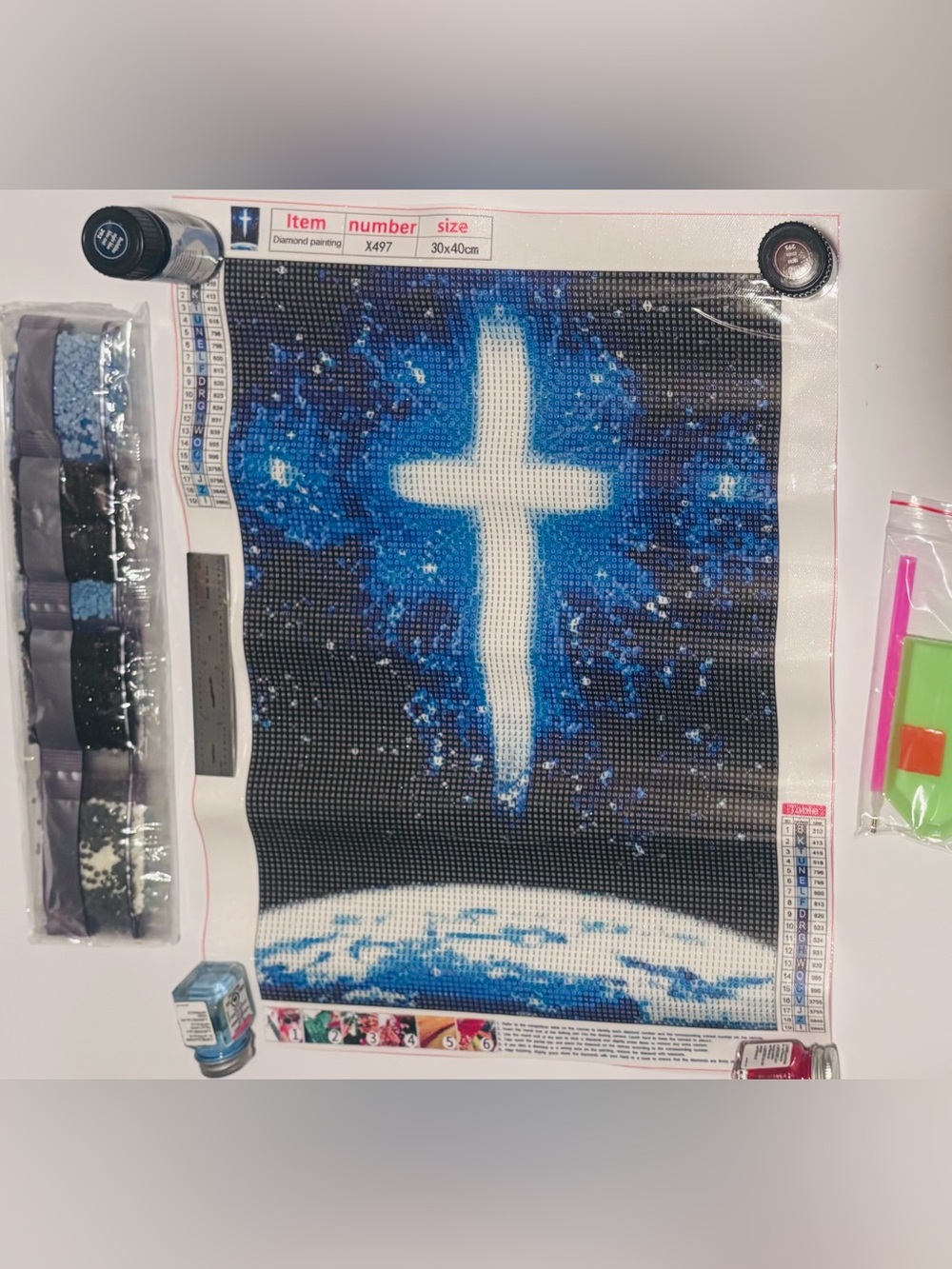 New Christ’s Cross Over Earth 5D DIY Diamond Painting Kit, 12x16"